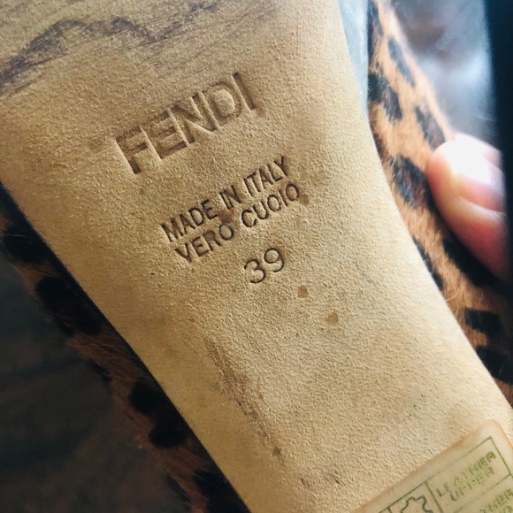 Fendi Leopard Print Pony Hair Heels - Picture 3 of 6